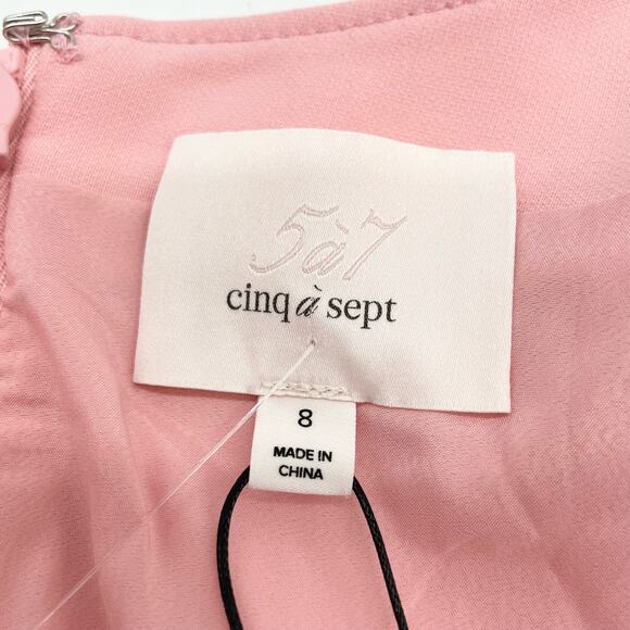 Cinq À Sept Womens Sharon Dress 8 Pink Asymmetrical Party Date Night Glam HOCO - Picture 10 of 14